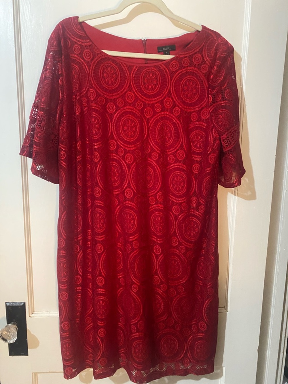 R&K Crimson Lace Midi Dress